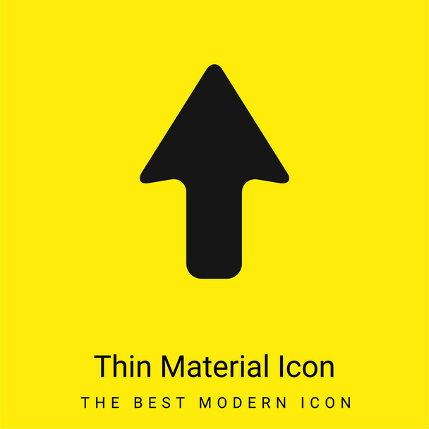 Flecha arriba mínimo icono de material amarillo brillante - Vector, Imagen