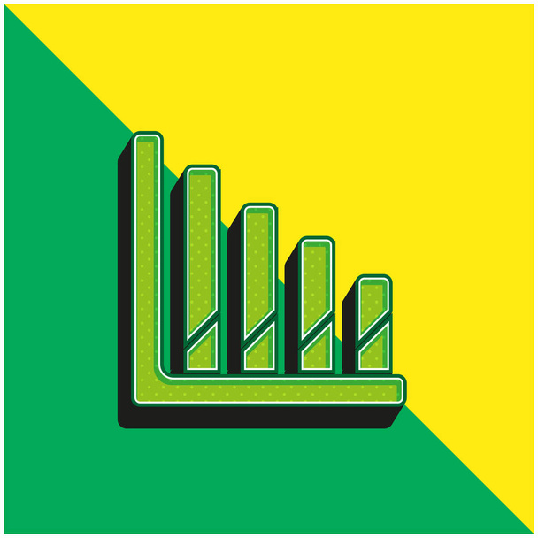 Analytics Logo icona vettoriale 3D moderna verde e gialla - Vettoriali, immagini