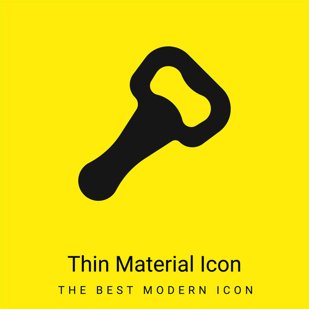 Bottle Opener Tool minimal bright yellow material icon - Vector, Image
