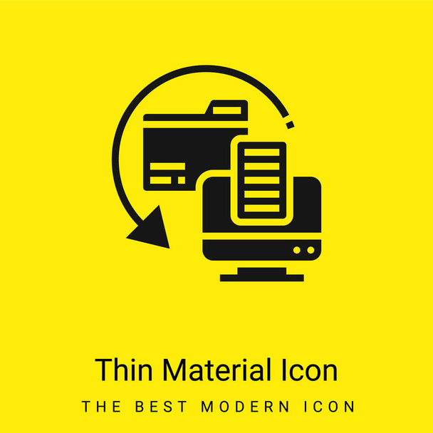 Backup Copy minimal bright yellow material icon - Vector, Image