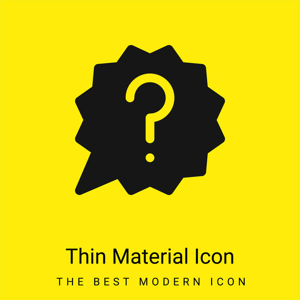 Ask minimal bright yellow material icon - Vector, Image