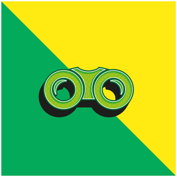 Kiikarit Vihreä ja keltainen moderni 3d vektori kuvake logo - Vektori, kuva