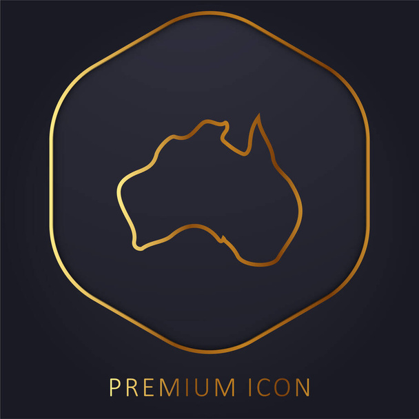 Avusturalya altın çizgi premium logosu veya simgesi - Vektör, Görsel