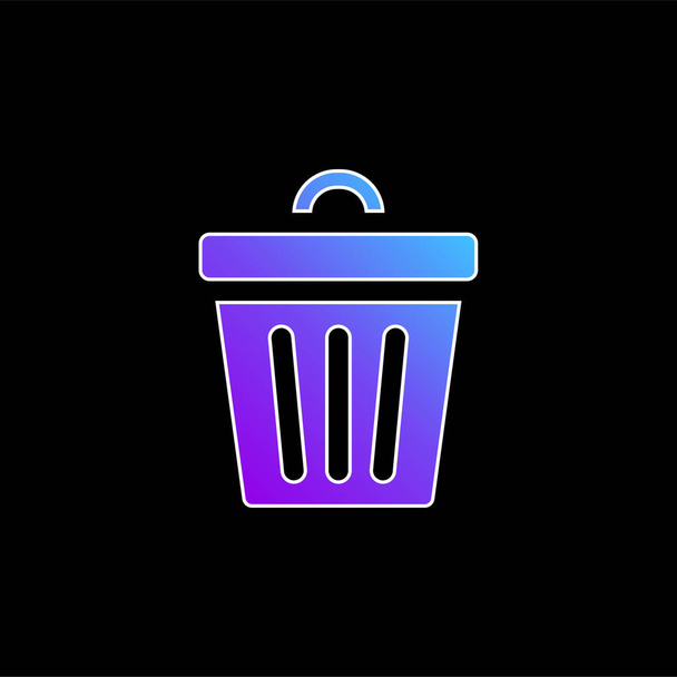 Icône vectorielle de dégradé bleu poubelle - Vecteur, image