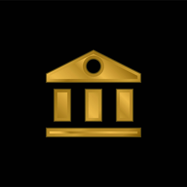 Icône métallique plaqué or bancaire ou vecteur de logo - Vecteur, image