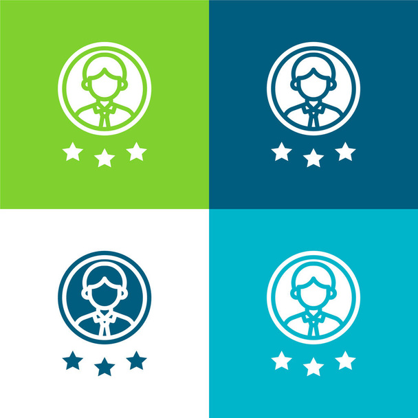 Best Employee Flat vier kleuren minimale pictogram set - Vector, afbeelding
