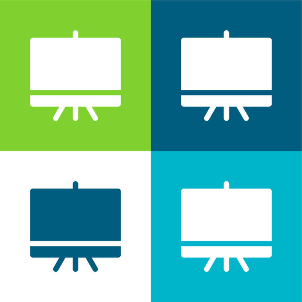 Lavagna Set di icone minimali a quattro colori - Vettoriali, immagini