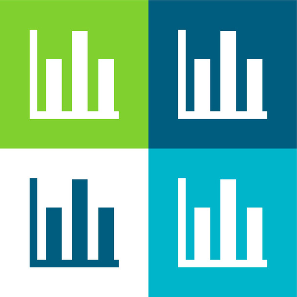 Bárok Grafikus üzleti szimbólum Lapos négy szín minimális ikon készlet - Vektor, kép