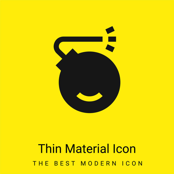 Bomb minimal bright yellow material icon - Vector, Image