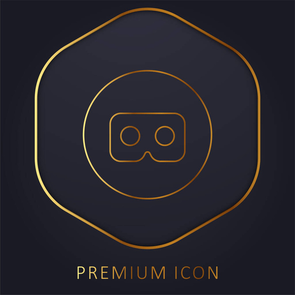 Gafas Ar línea dorada logotipo premium o icono - Vector, Imagen