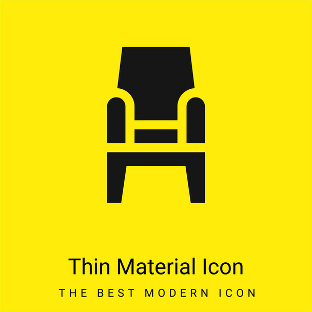 Armchair minimal bright yellow material icon - Vector, Image