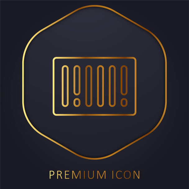Logo premium de línea dorada de código de barras o icono - Vector, Imagen