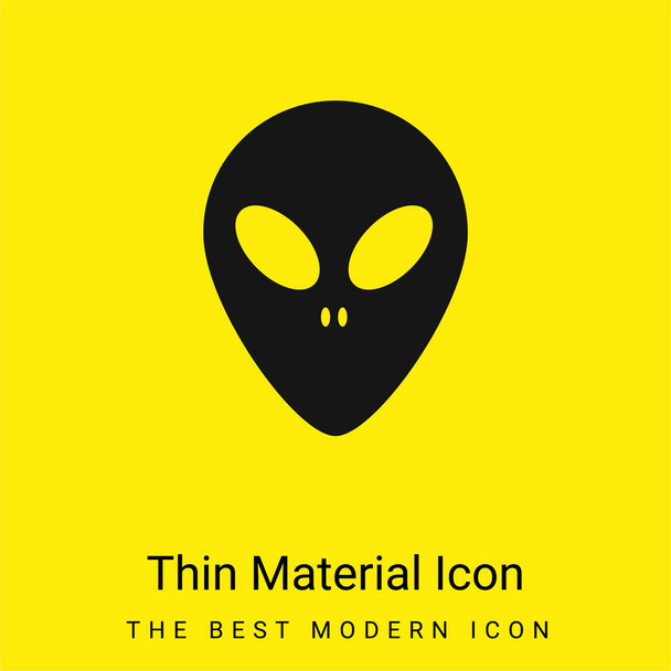 Alien Face minimal bright yellow material icon - Vector, Image