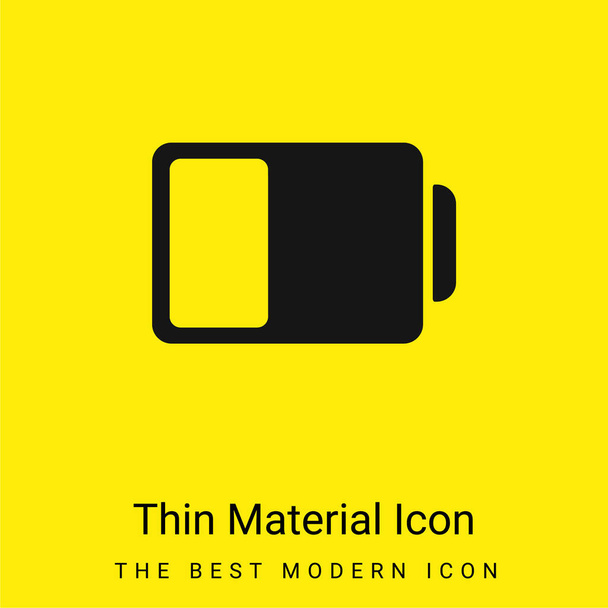 Battery Status Symbol minimal bright yellow material icon - Vector, Image