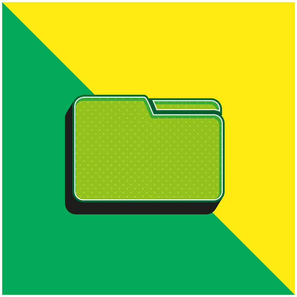Интерфейс черной папки: зеленый и желтый современный трехмерный векторный логотип - Вектор,изображение