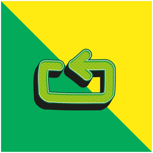 Назад Стрілка Рука Намальований знак Зелений і жовтий сучасний 3d Векторний логотип
 - Вектор, зображення