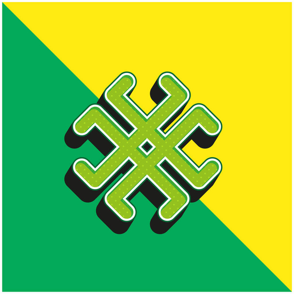 Astrologie-Symbol Grünes und gelbes modernes 3D-Vektorsymbol-Logo - Vektor, Bild