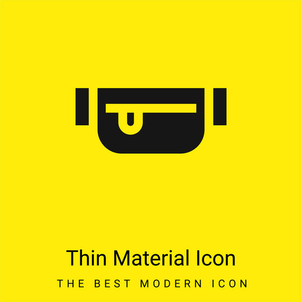 Belt Pouch minimal bright yellow material icon - Vector, Image