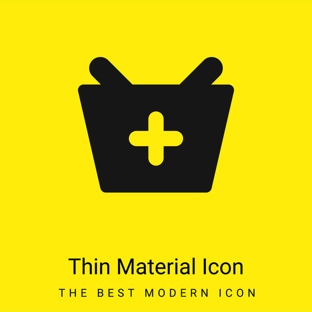 Add To Picnic Bag minimal bright yellow material icon - Vector, Image