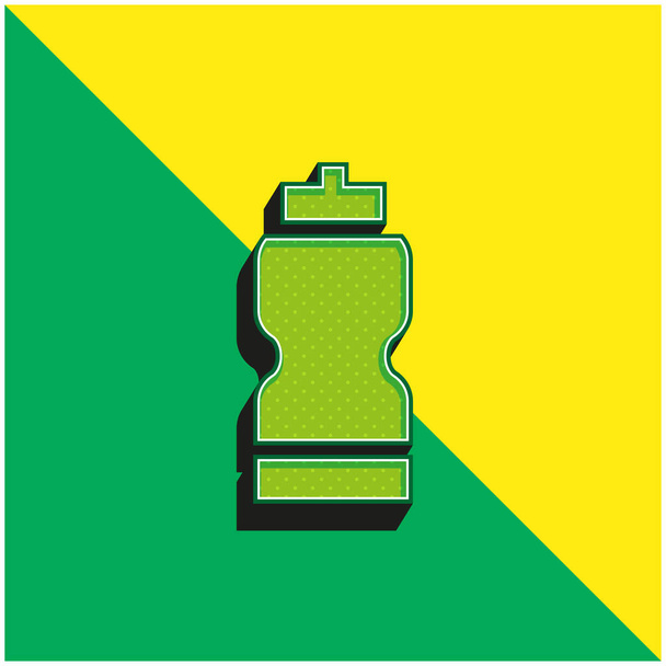 Fles Groen en geel modern 3D vector icoon logo - Vector, afbeelding