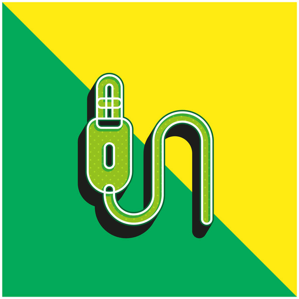 Audio Jack Logo vectoriel 3D moderne vert et jaune - Vecteur, image