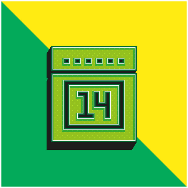 Бенгальский Новый год Зеленый и желтый современный 3D логотип векторной иконы - Вектор,изображение