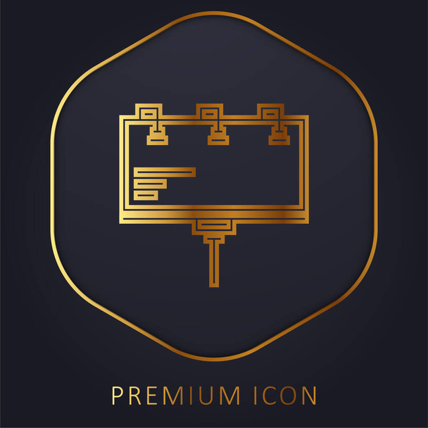 Billboard gouden lijn premium logo of pictogram - Vector, afbeelding