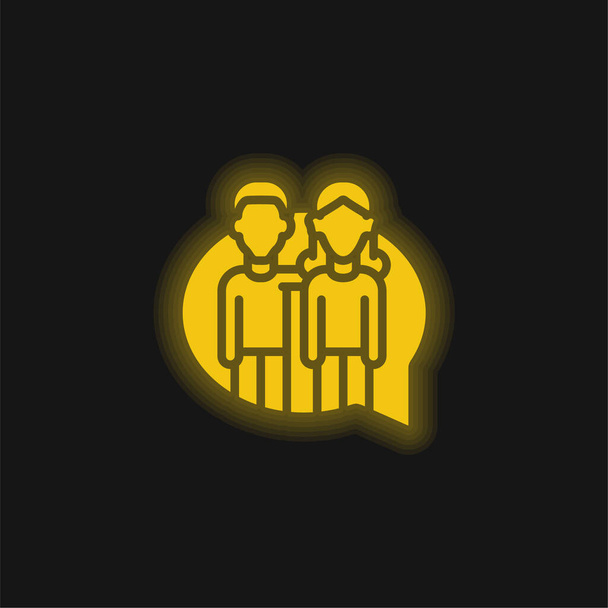 Consejos amarillo brillante icono de neón - Vector, Imagen