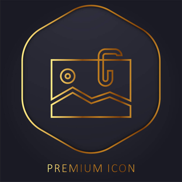 Прикріплений логотип або значок преміум-класу золотої лінії
 - Вектор, зображення