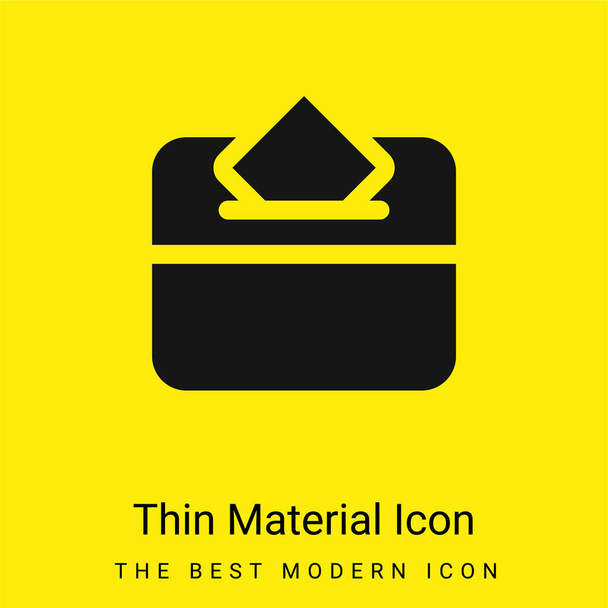 cédula mínima amarelo brilhante ícone material - Vetor, Imagem