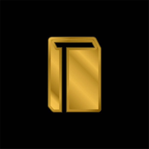 Libro con segnalibro oro placcato icona metallica o logo vettoriale - Vettoriali, immagini