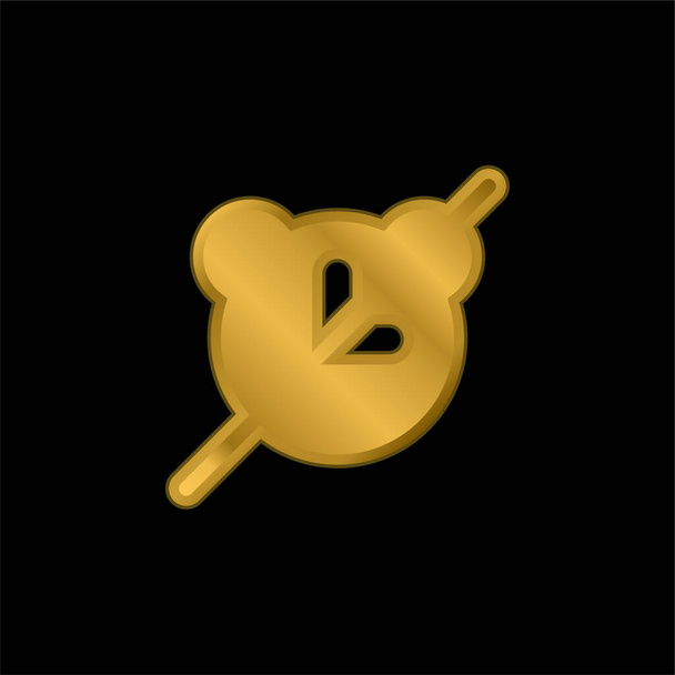 Alarme Off banhado a ouro ícone metálico ou vetor logotipo - Vetor, Imagem