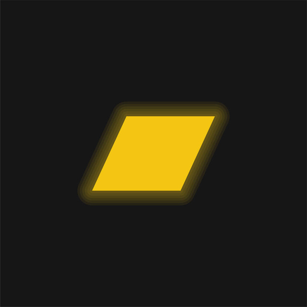 バンドキャンプロゴ黄色の輝くネオンアイコン - ベクター画像