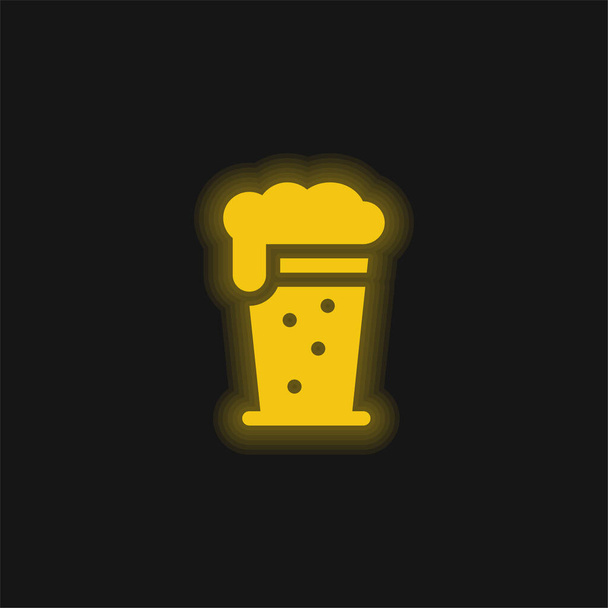 Пивна жовта сяюча неонова ікона
 - Вектор, зображення