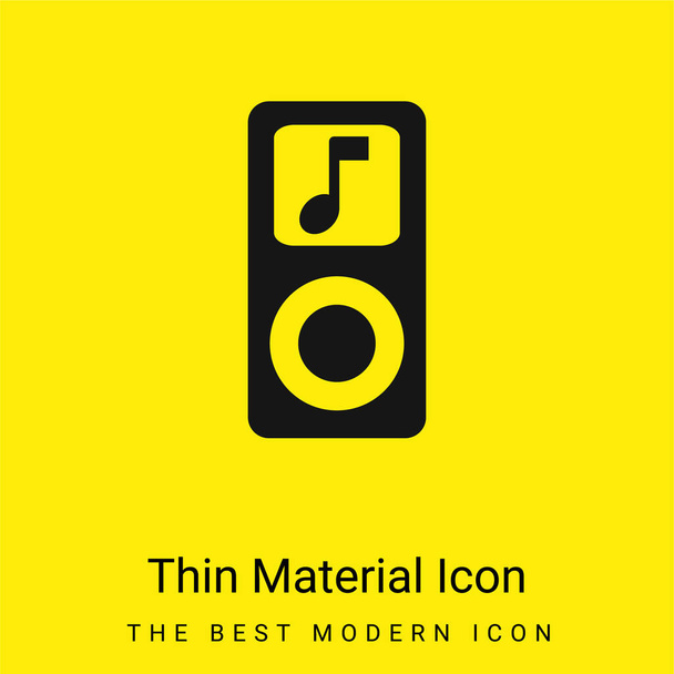 Apple IPod con símbolo de nota musical mínimo icono de material amarillo brillante - Vector, imagen