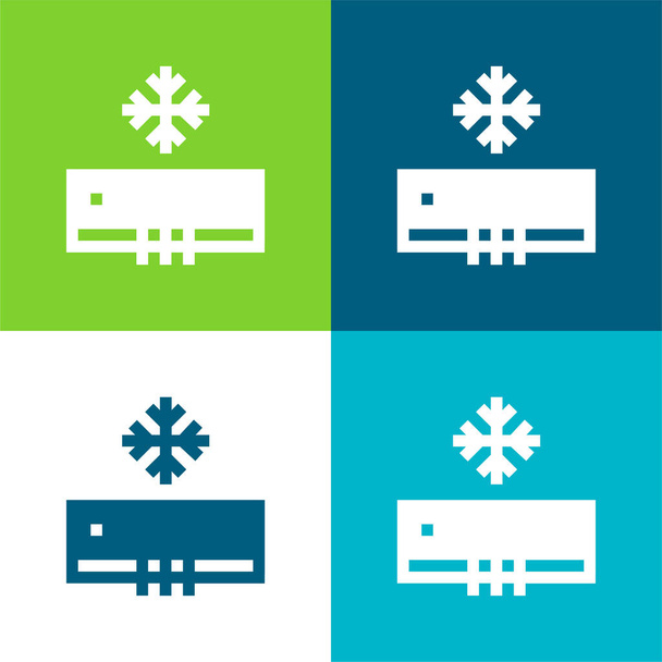 Klimaanlage Flache vier Farben minimales Symbol-Set - Vektor, Bild