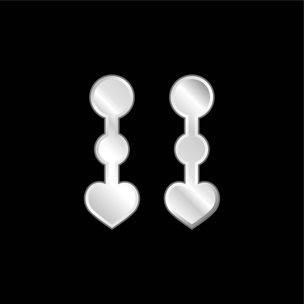 Nevěsta Earings postříbřená kovová ikona - Vektor, obrázek