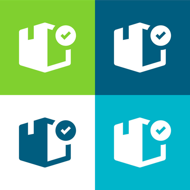 Set di icone minimali a quattro colori piatto - Vettoriali, immagini