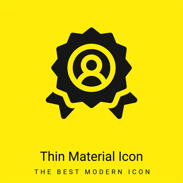 Award minimal bright yellow material icon - Vector, Image