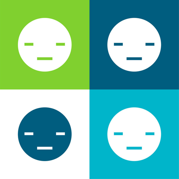 Noioso Set di icone minime a quattro colori piatto - Vettoriali, immagini