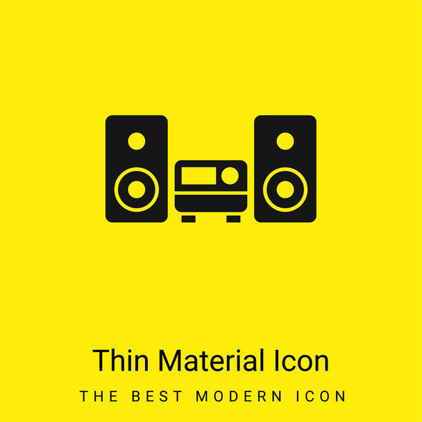 Audio Equipment minimal bright yellow material icon - Vector, Image