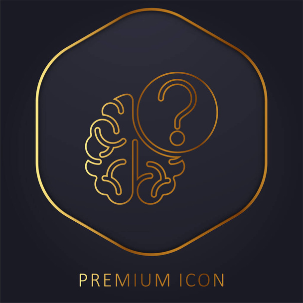 Logo nebo ikona prémie zlaté čáry mozku - Vektor, obrázek