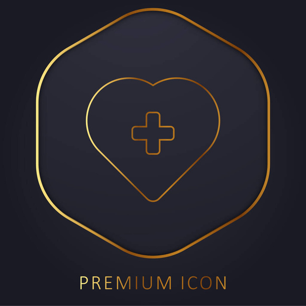 Add To Favorites golden line premium logo or icon - Vector, Image