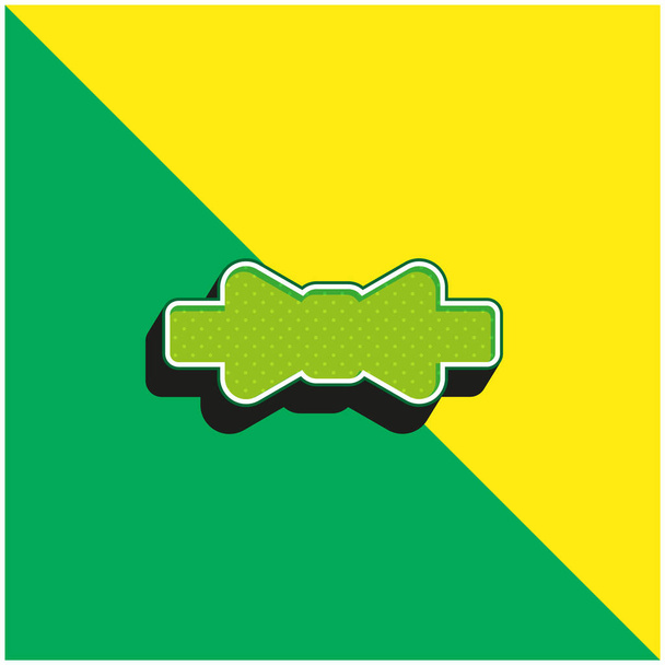 Bogen Grünes und gelbes modernes 3D-Vektorsymbol-Logo - Vektor, Bild