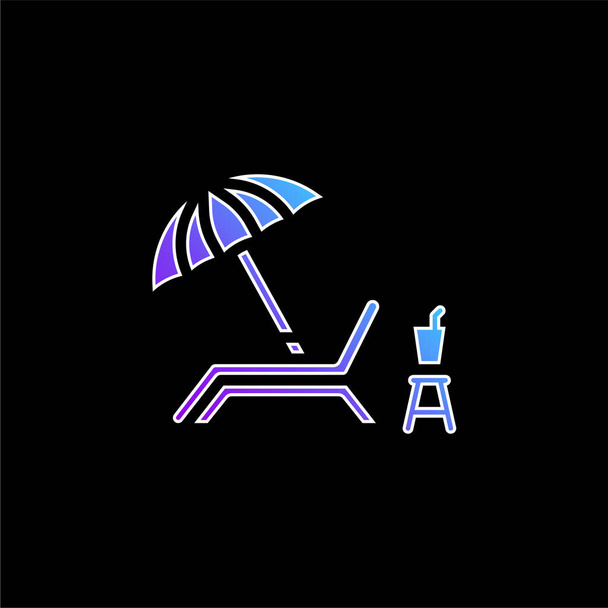 Chaise de plage bleu dégradé icône vectorielle - Vecteur, image