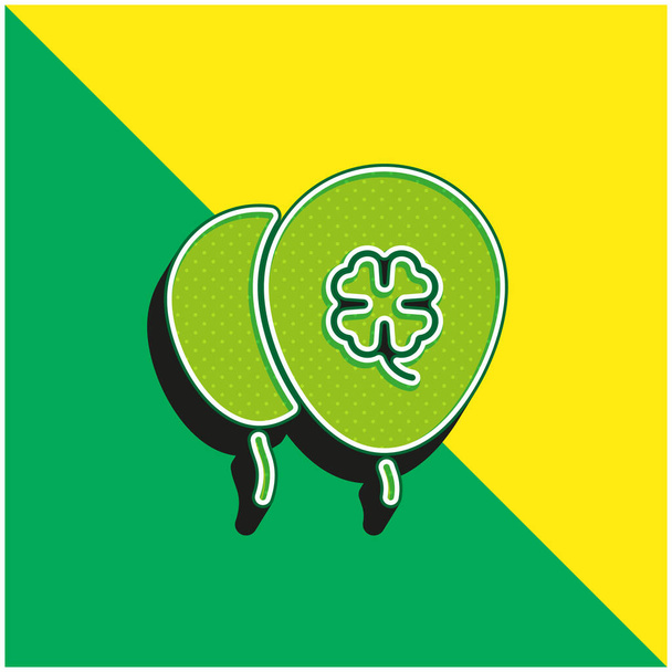 Μπαλόνι Πράσινο και κίτρινο σύγχρονο 3d διάνυσμα εικονίδιο λογότυπο - Διάνυσμα, εικόνα