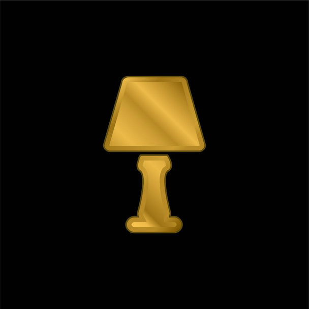 Noční lampa pozlacená metalická ikona nebo vektor loga - Vektor, obrázek