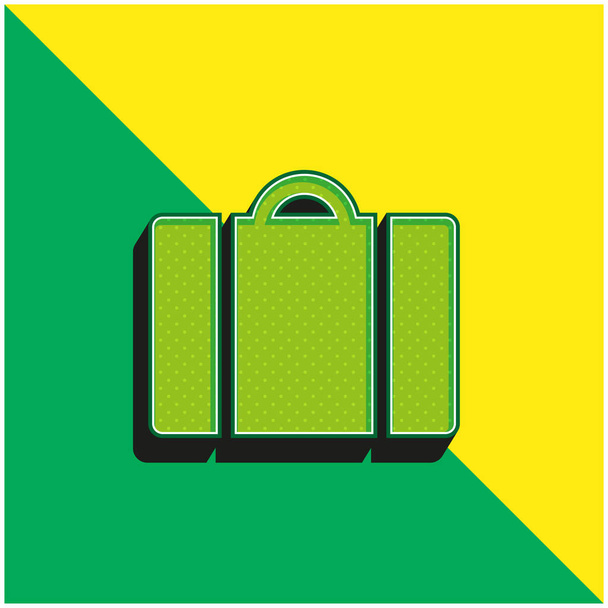 Bagaż Zielony i żółty nowoczesny ikona wektora 3D logo - Wektor, obraz