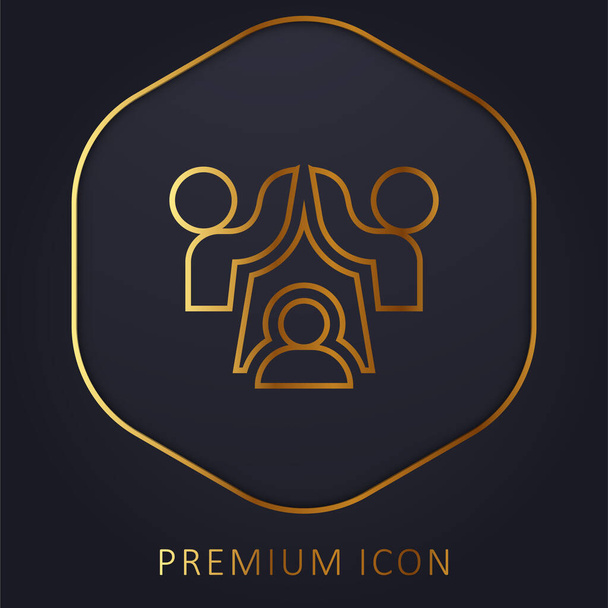 Agreement golden line premium logo or icon - Vector, Image