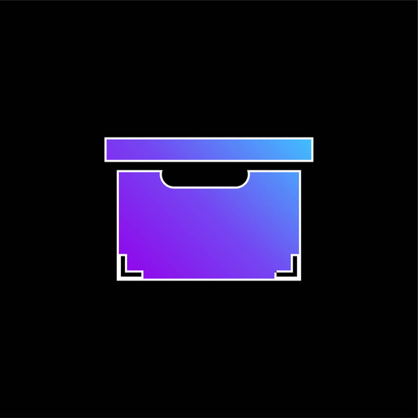 Boîte noire pour le stockage et l'organisation des choses icône vectorielle gradient bleu - Vecteur, image